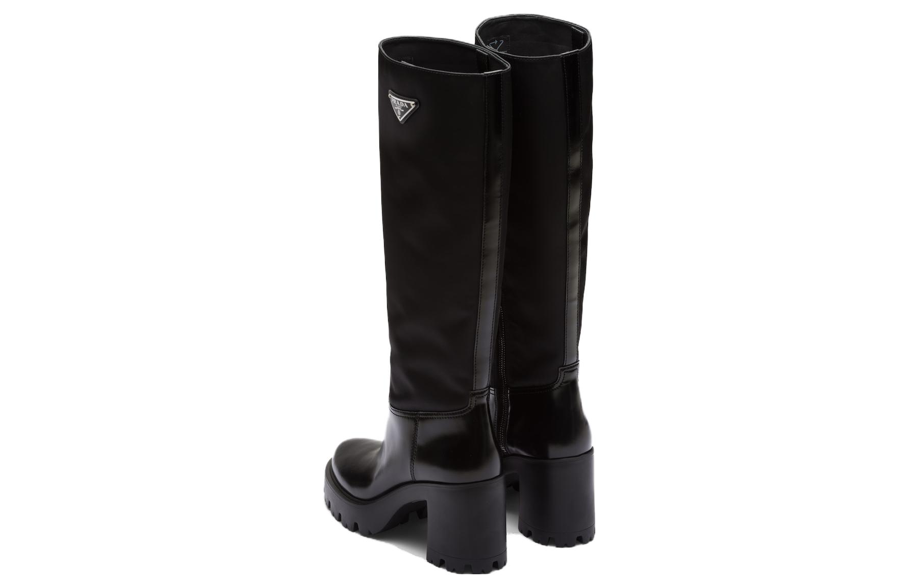 Purchase (W) Prada Re-Nylon Hoge Sneakerlaars ''Zwart Leer'' 1W241N_3LFU_F0002_F_085