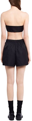 (W) PRADA Re-Nylon SS22 Seluar Pendek Kasual Hitam Pinggang Elastik dengan Logo. 22C757-1WQ8-F0002 Shop (W) PRADA Re-Nylon SS22 Seluar Pendek Kasual Hitam Pinggang Elastik dengan Logo. 22C757-1WQ8-F0002
