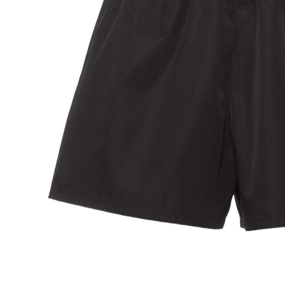 Sizing (W) PRADA Re-Nylon SS22 Seluar Pendek Kasual Hitam Pinggang Elastik dengan Logo. 22C757-1WQ8-F0002