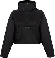 (Women) Prada Re-Nylon SS23 Black Half-Zip Hooded Jacket with Triangle Logo 29Z097-1WQ9-F0002-S-231 (Women) Prada Re-Nylon SS23 Black Half-Zip Hooded Jacket with Triangle Logo 29Z097-1WQ9-F0002-S-231