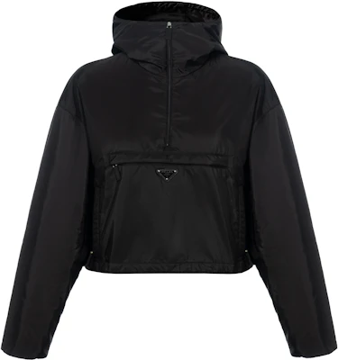 (Women) Prada Re-Nylon SS23 Black Half-Zip Hooded Jacket with Triangle Logo 29Z097-1WQ9-F0002-S-231 Order (Women) Prada Re-Nylon SS23 Black Half-Zip Hooded Jacket with Triangle Logo 29Z097-1WQ9-F0002-S-231