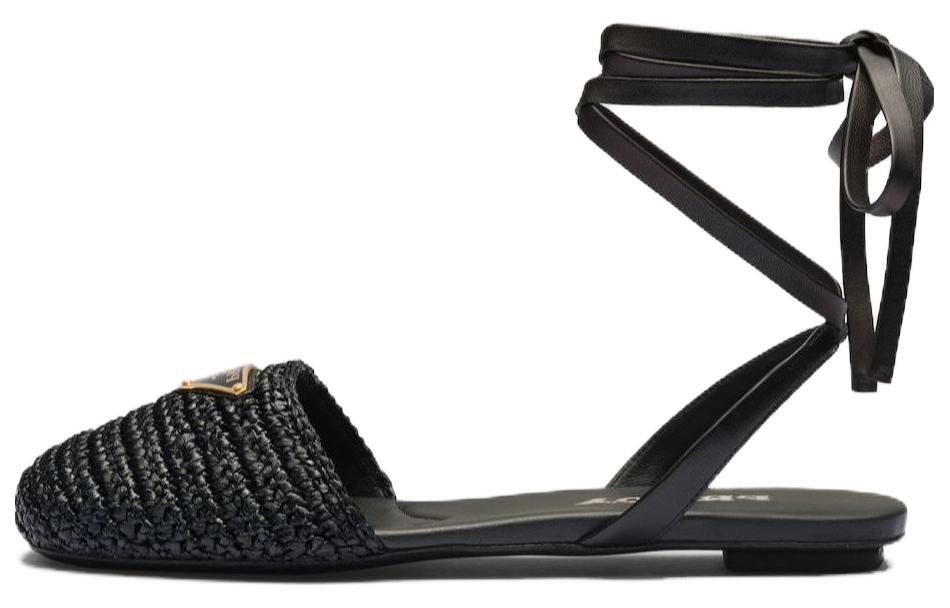 (W) Prada Round-Toe Fashion Casual Sneakers 'Black'