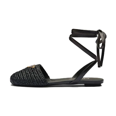 (W) Prada Round-Toe Fashion Casual Sneakers 'Black'