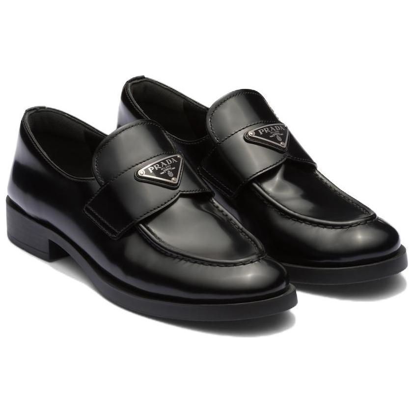 (W) Prada Round Toe Slip-On Loafers 'Black' 圖 4