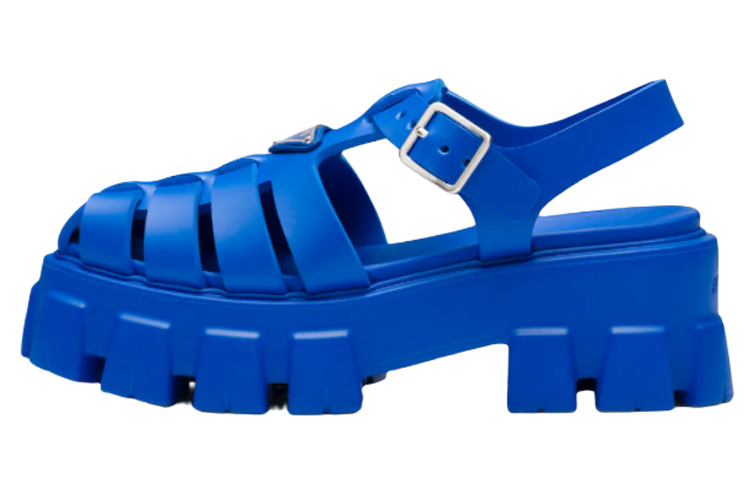 (Women) Prada Rubber Chunky-Heel Buckle Sandals 'Light Blue' 1X853M_3LKK_F0013_F_055