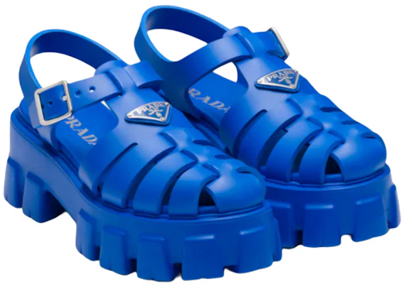 (Women) Prada Rubber Chunky-Heel Buckle Sandals 'Light Blue' 1X853M_3LKK_F0013_F_055 Lookbook (Women) Prada Rubber Chunky-Heel Buckle Sandals 'Light Blue' 1X853M_3LKK_F0013_F_055