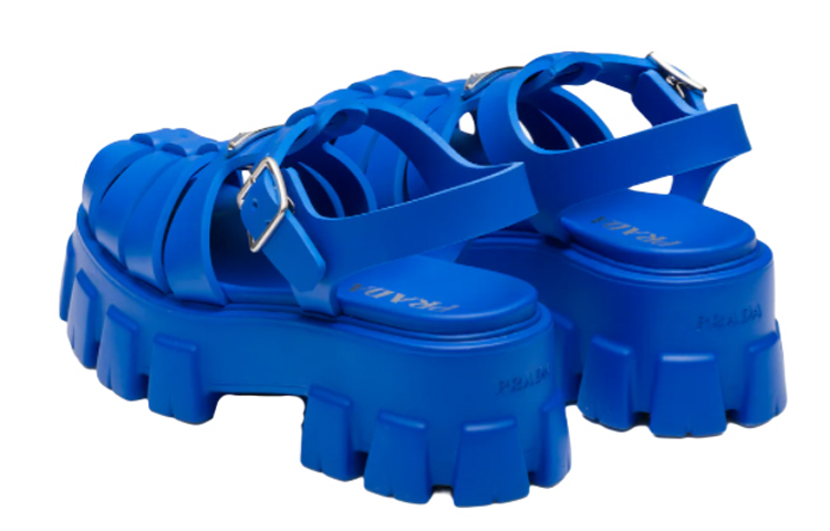 Shop (Women) Prada Rubber Chunky-Heel Buckle Sandals 'Light Blue' 1X853M_3LKK_F0013_F_055