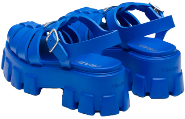 (Women) Prada Rubber Chunky-Heel Buckle Sandals 'Light Blue' 1X853M_3LKK_F0013_F_055 Shop (Women) Prada Rubber Chunky-Heel Buckle Sandals 'Light Blue' 1X853M_3LKK_F0013_F_055