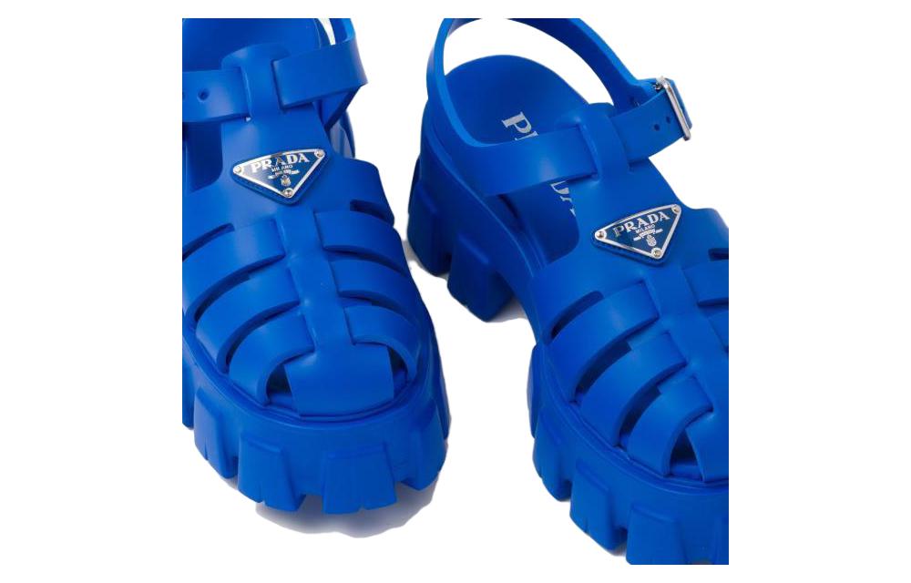 Purchase (Women) Prada Rubber Chunky-Heel Buckle Sandals 'Light Blue' 1X853M_3LKK_F0013_F_055