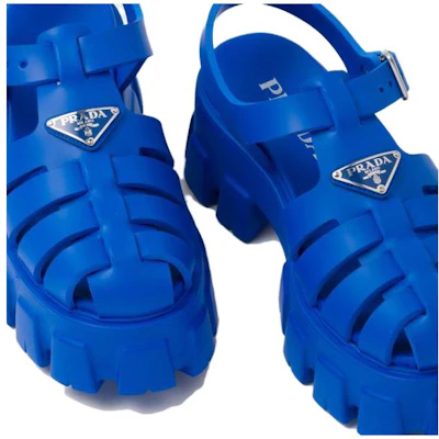 (Women) Prada Rubber Chunky-Heel Buckle Sandals 'Light Blue' 1X853M_3LKK_F0013_F_055 Purchase (Women) Prada Rubber Chunky-Heel Buckle Sandals 'Light Blue' 1X853M_3LKK_F0013_F_055