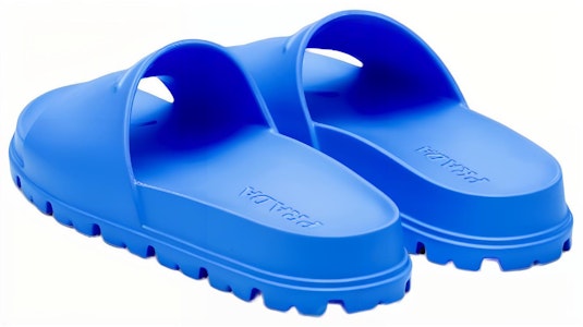 PRADA 普拉達 徽標橡膠拖鞋 女款 藍色 Purchase PRADA 普拉達 徽標橡膠拖鞋 女款 藍色