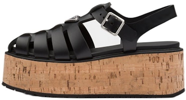 (Women) Prada Rubber Wedge Platform Sandals 'Black' 1X853M_3LLP_F0002_F_B075 (Women) Prada Rubber Wedge Platform Sandals 'Black' 1X853M_3LLP_F0002_F_B075