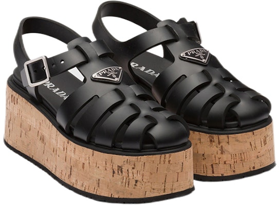 (Women) Prada Rubber Wedge Platform Sandals 'Black' 1X853M_3LLP_F0002_F_B075 Lookbook (Women) Prada Rubber Wedge Platform Sandals 'Black' 1X853M_3LLP_F0002_F_B075