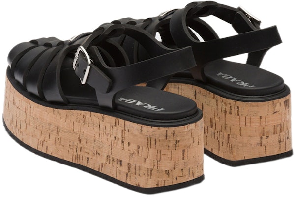 (Women) Prada Rubber Wedge Platform Sandals 'Black' 1X853M_3LLP_F0002_F_B075 Purchase (Women) Prada Rubber Wedge Platform Sandals 'Black' 1X853M_3LLP_F0002_F_B075