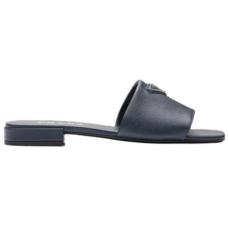 (W) Prada Saffiano 'Flat Cross Strap Fashion Slide Sea Blue' 圖 2