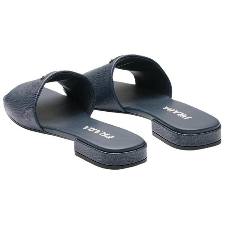 (W) Prada Saffiano 'Flat Cross Strap Fashion Slide Sea Blue' 圖 5