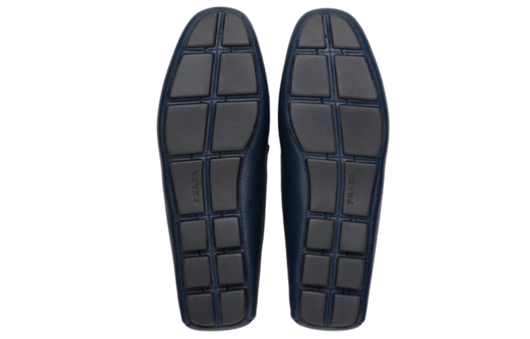 (W) Prada Saffiano Leather Loafers 'Blue Enamel Triangle Logo' 圖 5