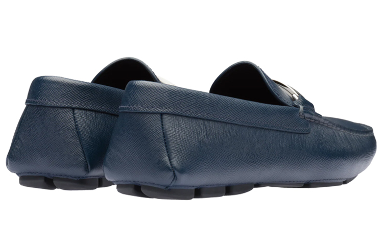 (W) Prada Saffiano Leather Loafers 'Metal Logo - Blue' 圖 3