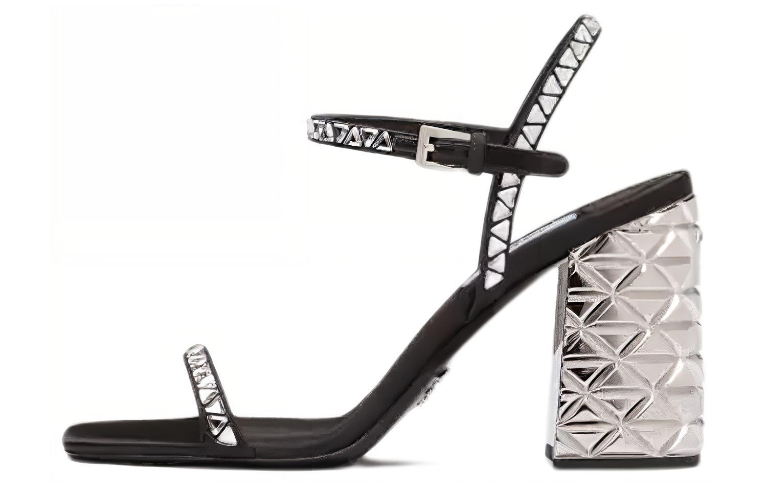 Buy PRADA 普拉達 仿水晶裝飾緞面時尚涼拖 女款 水晶色