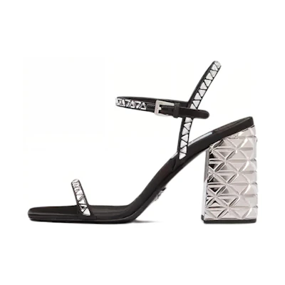 (W) Prada Satin Fashion Slides 'Crystal'