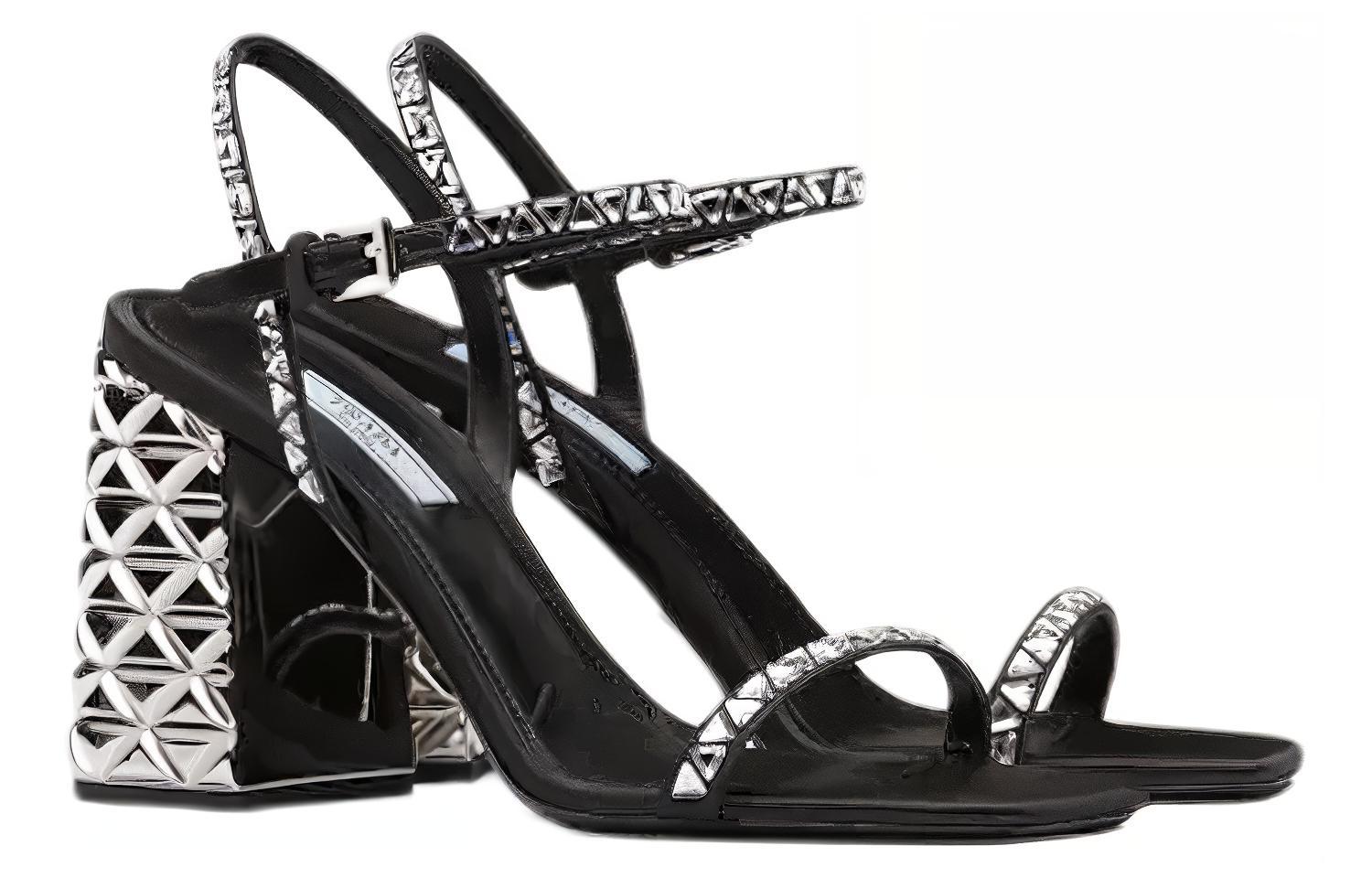 Order PRADA 普拉達 仿水晶裝飾緞面時尚涼拖 女款 水晶色