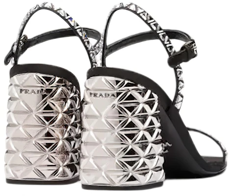 PRADA 普拉達 仿水晶裝飾緞面時尚涼拖 女款 水晶色 Shop PRADA 普拉達 仿水晶裝飾緞面時尚涼拖 女款 水晶色