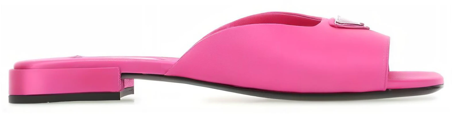 (W) Sandali Piatto Prada Satin ''Logo Triangolo Smaltato Rosa'' 1XX643_049_F0638_F_010 Order (W) Sandali Piatto Prada Satin ''Logo Triangolo Smaltato Rosa'' 1XX643_049_F0638_F_010