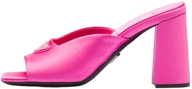 (W) 普拉达粉色缎面高跟方头时尚拖鞋 1XX643_049_F0638_F_085 Buy (W) 普拉达粉色缎面高跟方头时尚拖鞋 1XX643_049_F0638_F_085