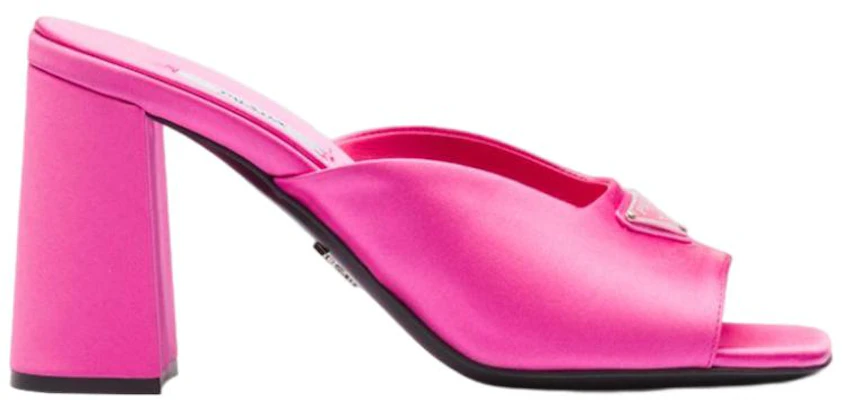 (W) Prada Satin Hoge Hak Vierkante Neus Fashion Slide ''Roze'' 1XX643_049_F0638_F_085 Order (W) Prada Satin Hoge Hak Vierkante Neus Fashion Slide ''Roze'' 1XX643_049_F0638_F_085