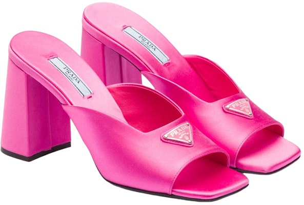 (W) Prada Satin High-Heel Square-Toe Fashion Slide 'Pink' Wanita 1XX643_049_F0638_F_085 Lookbook (W) Prada Satin High-Heel Square-Toe Fashion Slide 'Pink' Wanita 1XX643_049_F0638_F_085