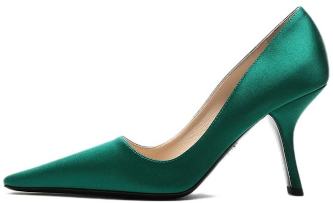 (Women) Prada Satin High-Heeled Pumps 'Green' 1I718L_049_F0458_F_090 Buy (Women) Prada Satin High-Heeled Pumps 'Green' 1I718L_049_F0458_F_090