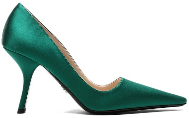 (Women) Prada Satin High-Heeled Pumps 'Green' 1I718L_049_F0458_F_090 Order (Women) Prada Satin High-Heeled Pumps 'Green' 1I718L_049_F0458_F_090