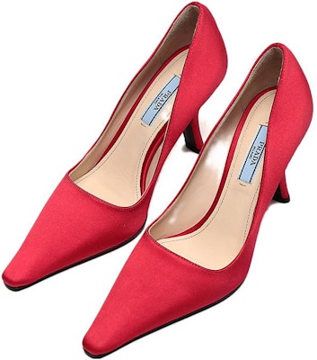 (W) Prada Satin Pumps 'Merah Menyala' 1I718L_049_F068Z_F_090 Lookbook (W) Prada Satin Pumps 'Merah Menyala' 1I718L_049_F068Z_F_090