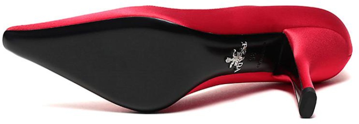 (W) Prada Satin Pumps 'Merah Menyala' 1I718L_049_F068Z_F_090 Details for (W) Prada Satin Pumps 'Merah Menyala' 1I718L_049_F068Z_F_090