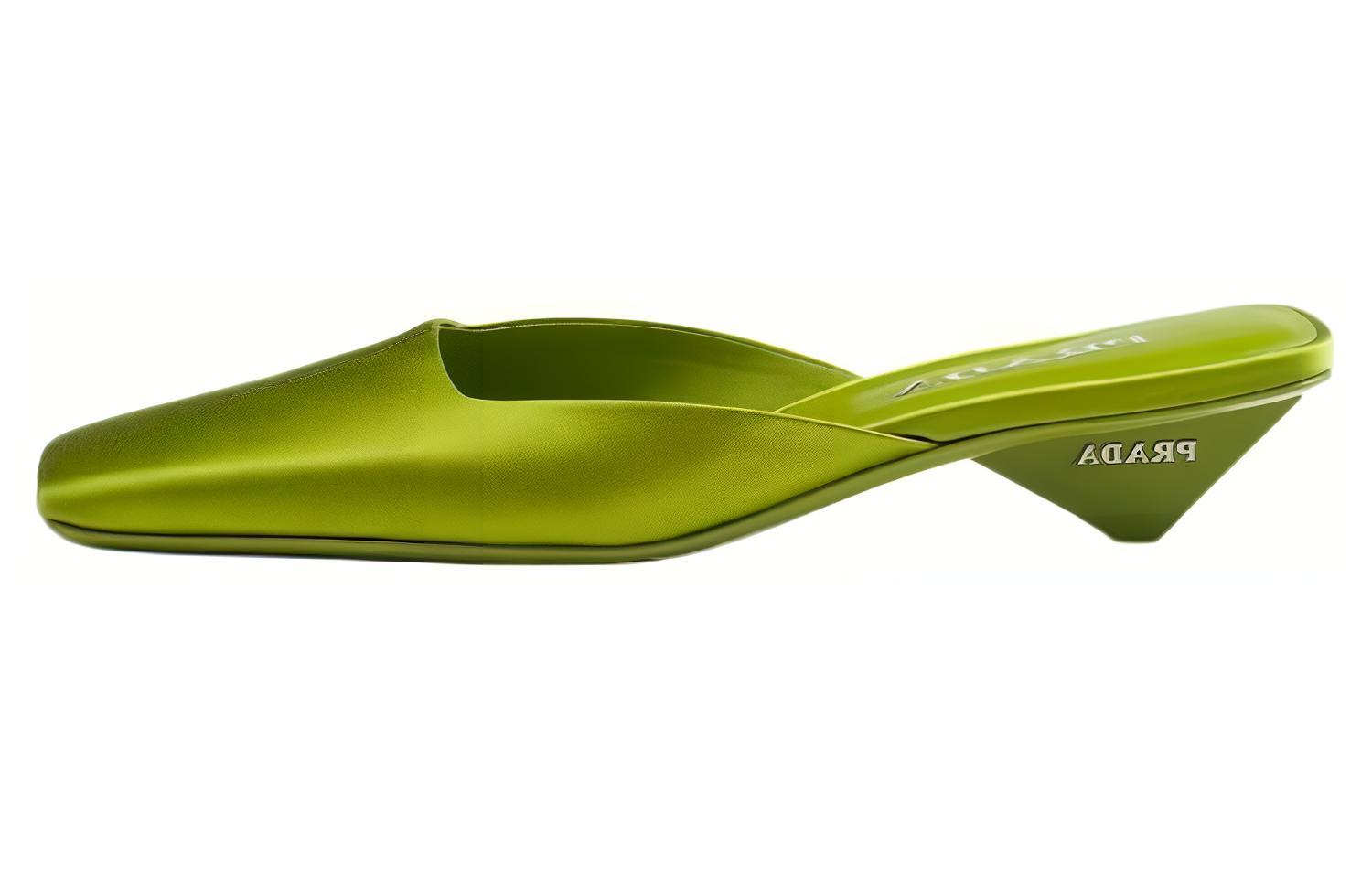 (Women) Prada Satin Mule Slippers 'Green Comfort' 1I479N_049_F0613_F_A035