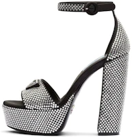 (Women) Prada Satin Platform Fashion Sandals 'Crystal Silver-Black' 1XP53B_2AWL_F0T70_F_135 (Women) Prada Satin Platform Fashion Sandals 'Crystal Silver-Black' 1XP53B_2AWL_F0T70_F_135