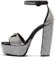 (Women) Prada Satin Platform Fashion Sandals 'Crystal Silver-Black' 1XP53B_2AWL_F0T70_F_135 (Women) Prada Satin Platform Fashion Sandals 'Crystal Silver-Black' 1XP53B_2AWL_F0T70_F_135