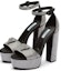 Lookbook (W) Sandal Fesyen Platform Prada Satin 'Kristal Perak-Hitam' 1XP53B_2AWL_F0T70_F_135