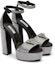 Shop (W) Sandal Fesyen Platform Prada Satin 'Kristal Perak-Hitam' 1XP53B_2AWL_F0T70_F_135