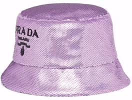Order (W) PRADA 亮片水桶帽 女款紫色 附品牌標誌細節 1HC1372D0G