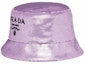 Order (W) 프라다 여성용 퍼플 시퀸 로고 디테일 버킷햇. 1HC1372D0G
