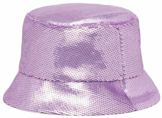 (W) 프라다 여성용 퍼플 시퀸 로고 디테일 버킷햇. 1HC1372D0G Lookbook (W) 프라다 여성용 퍼플 시퀸 로고 디테일 버킷햇. 1HC1372D0G