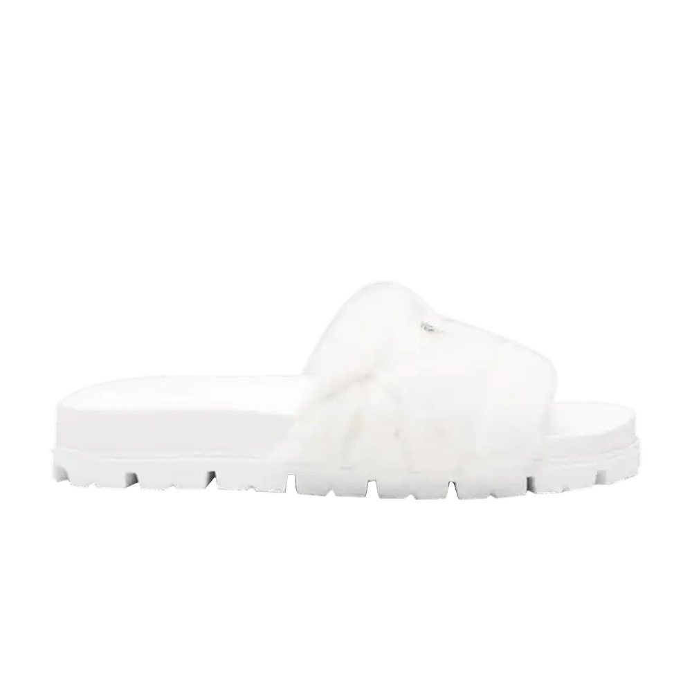 (Women) Prada Shearling Slide 'White'  1XX592-173-F0009