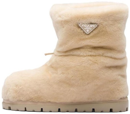 (Women) Prada Short Sheepskin Snow Boots 'Beige Comfort' 1U258N_173_F0379_F_ZF20 Buy (Women) Prada Short Sheepskin Snow Boots 'Beige Comfort' 1U258N_173_F0379_F_ZF20