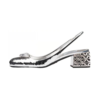 (W) Prada Slide Sandals 'Silver'
