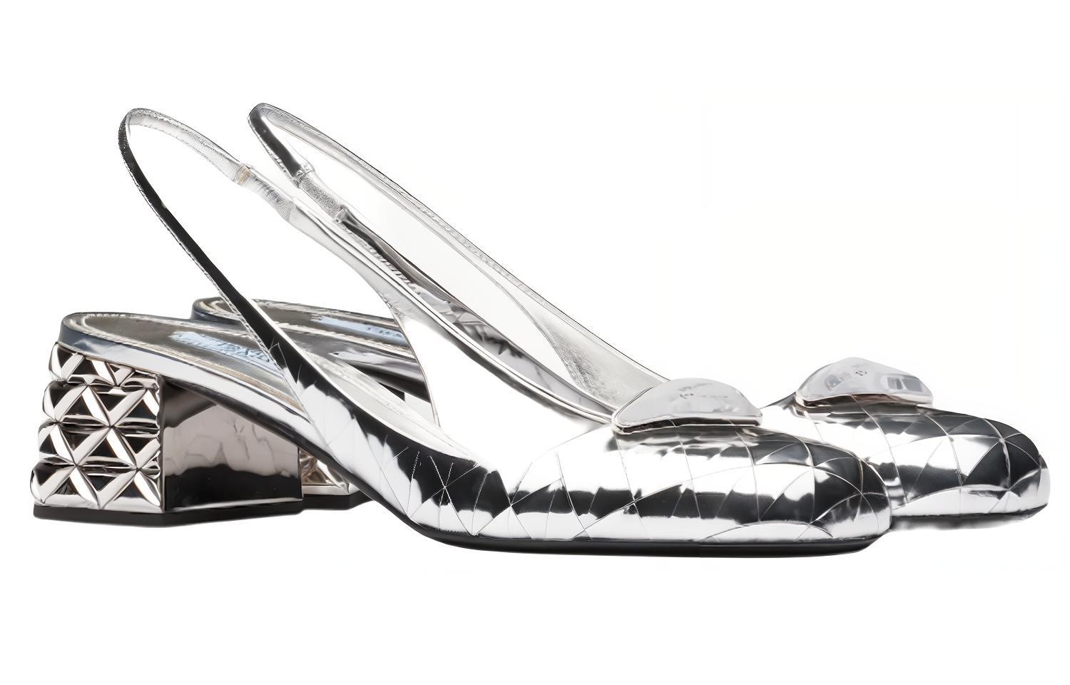 (W) Prada Slide Sandals 'Silver' 圖 2