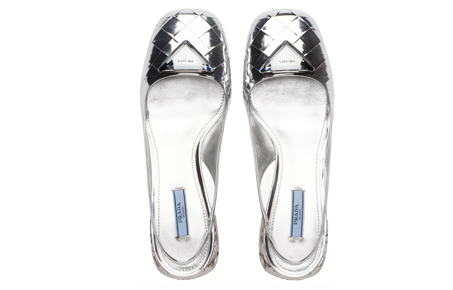 (W) Prada Slide Sandals 'Silver' 圖 3