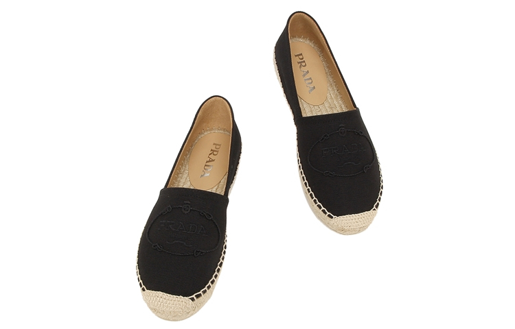 Shop (W) 프라다 슬립온 캔버스 스니커즈 (블랙) 1S066M_010_F0002_F_020