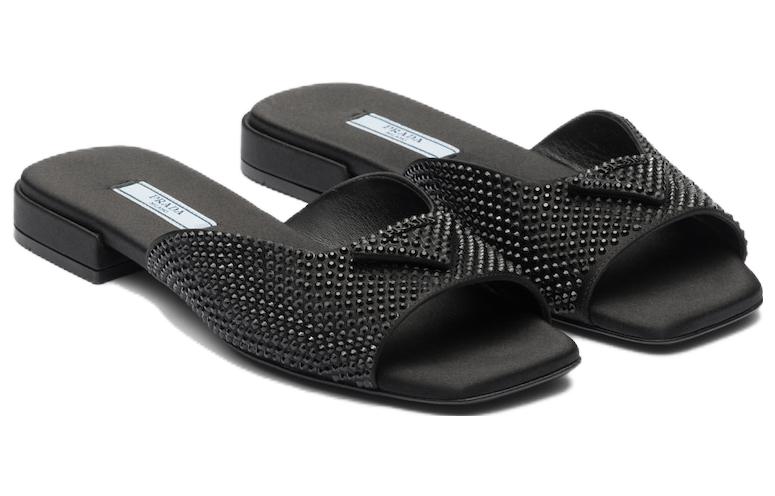 (W) Prada Slip-On Fashion Slides 'Black' 圖 2