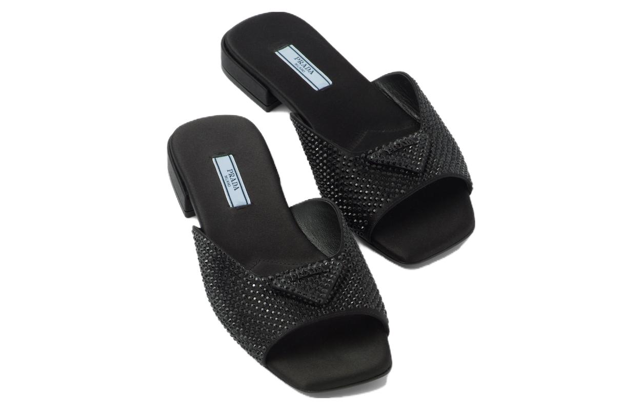 (W) Prada Slip-On Fashion Slides 'Black' 圖 3